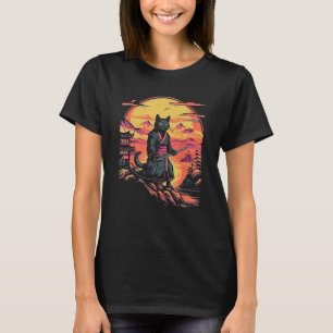 Samurai Cat Bushido Japanischer Ästhetik T-Shirt