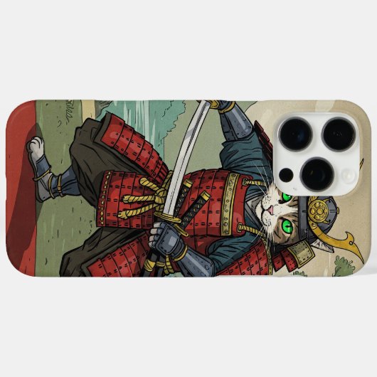 Samurai Cat Case-Mate iPhone Hülle (Rückseite (Horizontal))