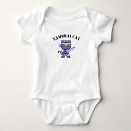 Samurai Cat - Funny Warrior Feline Design Baby Strampler
