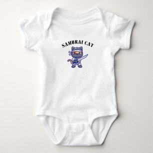 Samurai Cat - Funny Warrior Feline Design Baby Strampler