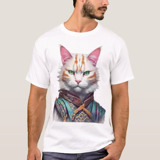 Samurai Cat Guardian T-Shirt (Vorderseite)