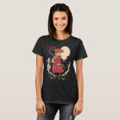 Samurai Cat Illustration Japanese Cute Graphic T-Shirt (Vorne ganz)
