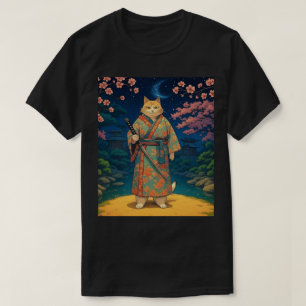Samurai Cat in einem Kimono T-Shirt