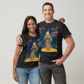 Samurai Cat in einem Kimono T-Shirt (Unisex)