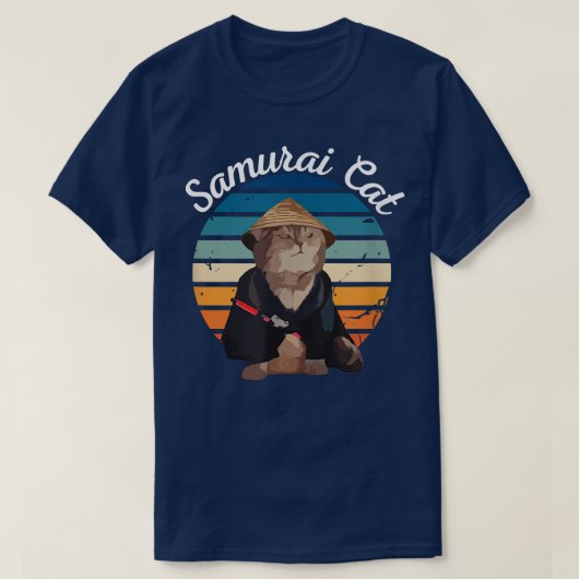 Samurai Cat Japan Retro Style  T-Shirt (Design vorne)