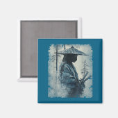 Samurai Cat Japanese Art Anime Men Women Kids Grap Magnet (Vorderseite/Rückseite)