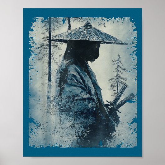 Samurai Cat Japanese Art Anime Men Women Kids Grap Poster (Vorne)