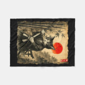 Samurai Cat Japanese Art Men Boys Funny Graphic Te Fleecedecke (Vorderseite (Horizontal))