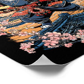 Samurai Cat Japanese Cat Anime Ninja Poster (Ecke)