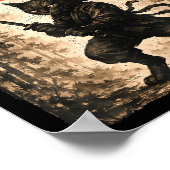 Samurai Cat Japanese Mens Boys Kids Graphic Anime  Poster (Ecke)