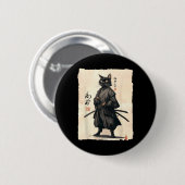 Samurai Cat Japanisch Anime Cat Lover Funny für Mä Button (Vorne & Hinten)