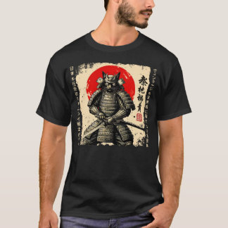 Samurai Cat Japanische Katze Warrior anime Katze J T-Shirt