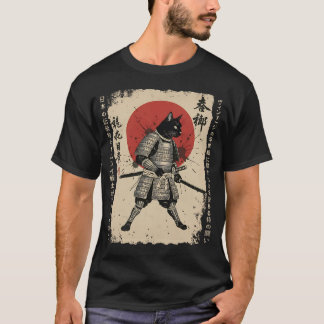 Samurai Cat Japanische Katze Warrior anime Katze J T-Shirt