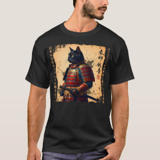 Samurai Cat Japanische Katze Warrior anime Katze J T-Shirt