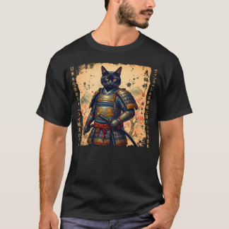 Samurai Cat Japanische Katze Warrior anime Katze J T-Shirt