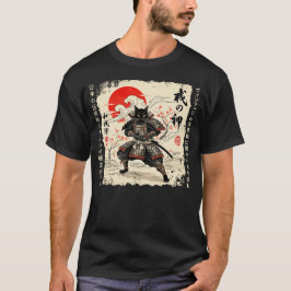 Samurai Cat Japanische Katze Warrior anime Katze J T-Shirt