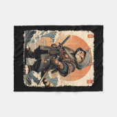 Samurai Cat Katana Full Gear Warrior Kämpfer Japan Fleecedecke (Vorderseite (Horizontal))