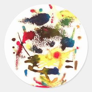 Samurai Cat Lady Abstrakt Hankamer Artjunkhaus Kun Runder Aufkleber