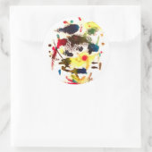 Samurai Cat Lady Abstrakt Hankamer Artjunkhaus Kun Runder Aufkleber (Tasche)