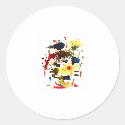 Samurai Cat-Lady Abstrakt Hankamer Artjunkhaus Kun Runder Aufkleber (Vorderseite)