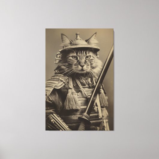 Samurai Cat Leinwanddruck (Vorderseite)