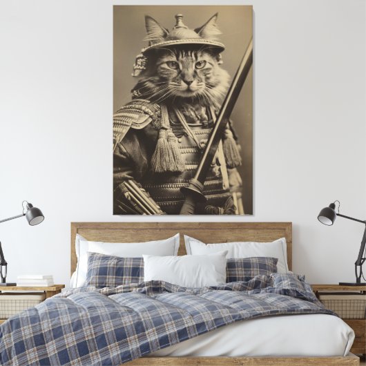 Samurai Cat Leinwanddruck (Insitu (Schlafzimmer))