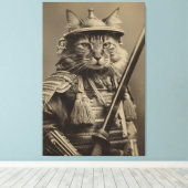 Samurai Cat Leinwanddruck (Insitu (Holzboden))