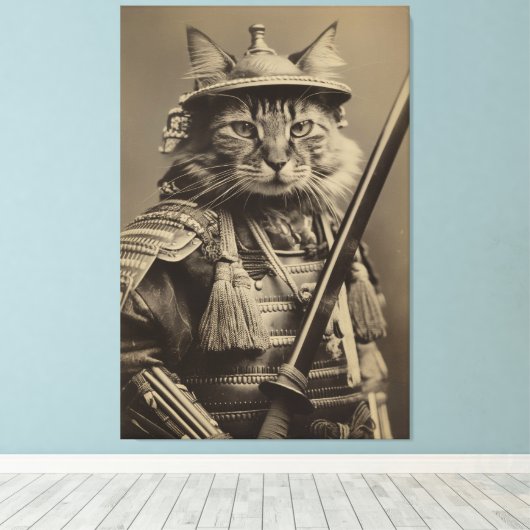 Samurai Cat Leinwanddruck (Insitu (Holzboden))