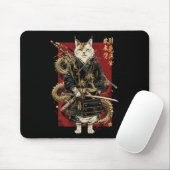 Samurai Cat mit Dragon japanisches Kanji Mousepad (Mit Mouse)