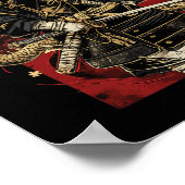 Samurai Cat mit Dragon japanisches Kanji Poster (Ecke)