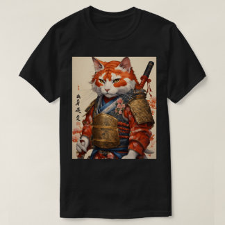 Samurai Cat mit Koi Armor T - Shirt Design