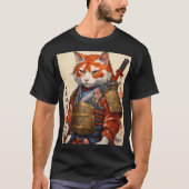 Samurai Cat mit Koi Armor T - Shirt Design (Vorderseite)