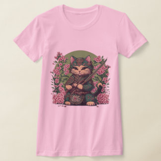 Samurai Cat Niedlich Cat Ninja T-Shirt