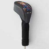 Samurai Cat Pixel Art Golf Headcover (angewinkelt)