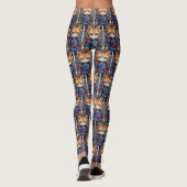 Samurai Cat Pixel Art Leggings (Rückseite)