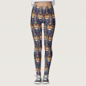 Samurai Cat Pixel Art Leggings (Vorderseite)