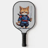 Samurai Cat Pixel Art Pickleball Schläger (Vorderseite)