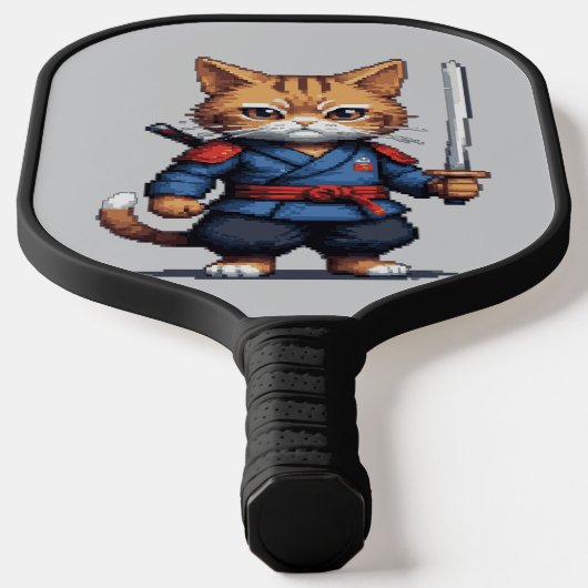 Samurai Cat Pixel Art Pickleball Schläger (Ablage )