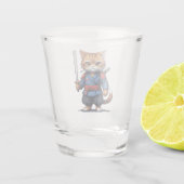 Samurai Cat Pixel Art Schnapsglas (Rückseite)