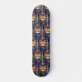 Samurai Cat Pixel Art Skateboard (Vorne)