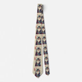 SAMURAI CAT-PORTRAT MIT SERPENT-TATTOOS KRAWATTE (Vorderseite)