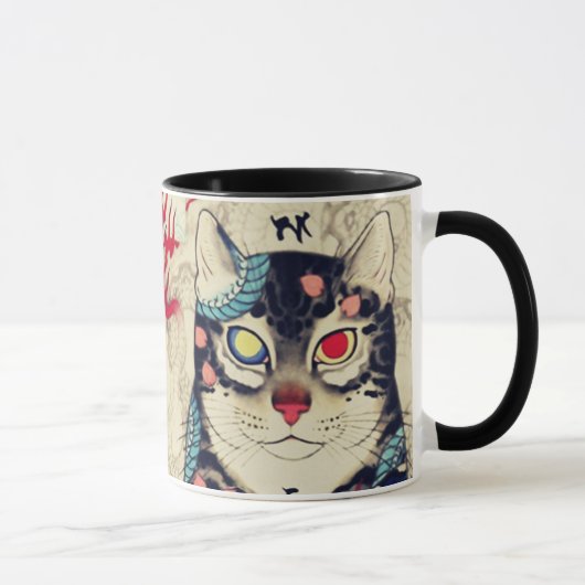 SAMURAI CAT-PORTRAT MIT SERPENT-TATTOOS TASSE (Rechts)