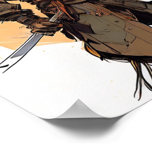 Samurai Cat Poster (Ecke)