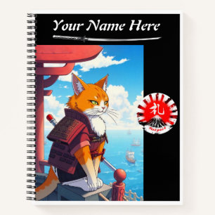 Samurai Cat Respect Spiral Notizblock