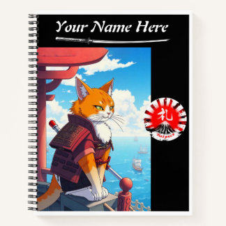 Samurai Cat Respect Spiral Notizblock