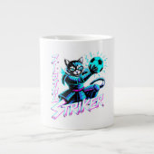 Samurai Cat Striker Mug - For Soccer Fans Jumbo-Tasse (Vorderseite)