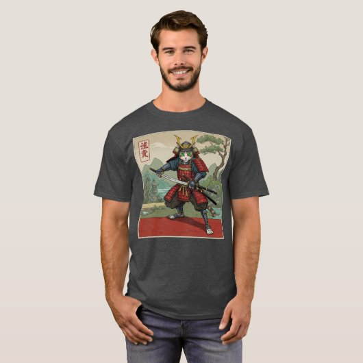 Samurai Cat T-Shirt (Vorne ganz)