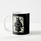 Samurai Cat Ukiyo-e Warrior Art Graphic Sumi-e Cat Kaffeetasse (Links)
