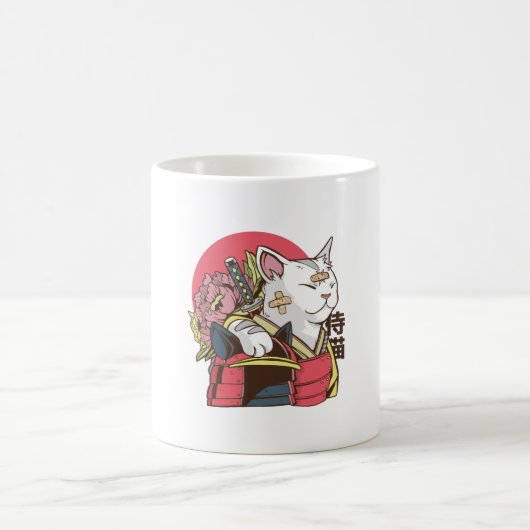 Samurai Cat - Vaporwave Cat Kaffeetasse (Mittel)