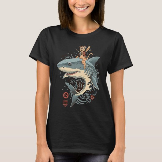 Samurai Cat warrior Bushido shark Japanese Cats ka T-Shirt (Vorderseite)